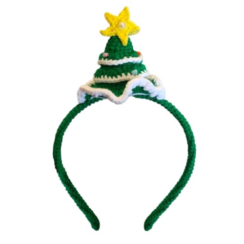 MLWSKERTY Gestrickte Weihnachtsdekoration, Weihnachtsbaum/Geweih, Haarreif mit Glocken, Bühnenshow, Haarband, Festival, Feiern, Kopfbedeckung von MLWSKERTY