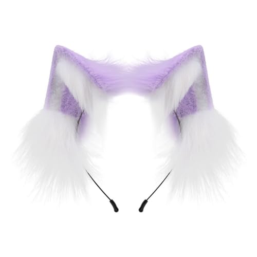 MLWSKERTY Haarreif mit pelzigen Ohren, weich, bequem, Tier-Kopfbedeckung, Haarteile für Kostüm, Spielen, Halloween, Party, Kopfbedeckung, Zubehör von MLWSKERTY