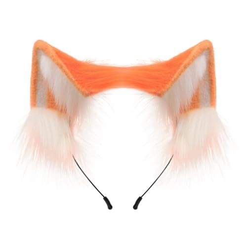 MLWSKERTY Haarreif mit pelzigen Ohren, weich, bequem, Tier-Kopfbedeckung, Haarteile für Kostüm, Spielen, Halloween, Party, Kopfbedeckung, Zubehör von MLWSKERTY