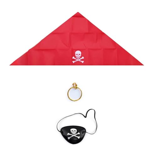 MLWSKERTY Halloween Piratenkostüm Set Piraten Augen Patches Piratenhutschädel Muster Tops Für Halloween Party Carnivals MLWSKERTY Halloween Piratenkostüm Set Piraten Augen Patches Piratenhutschädel Muster Tops Für Halloween Party Carnivals von MLWSKERTY