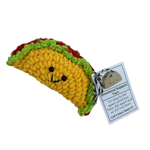 MLWSKERTY Handgefertigte Miniatur Häkel Tacos Puppen Emotional Unterstützend Gestrickt von MLWSKERTY