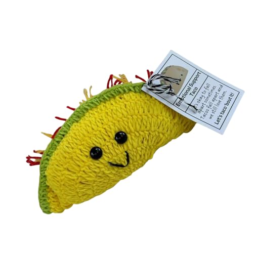 MLWSKERTY Handgefertigte Miniatur Häkel Tacos Puppen Emotional Unterstützend Gestrickt von MLWSKERTY