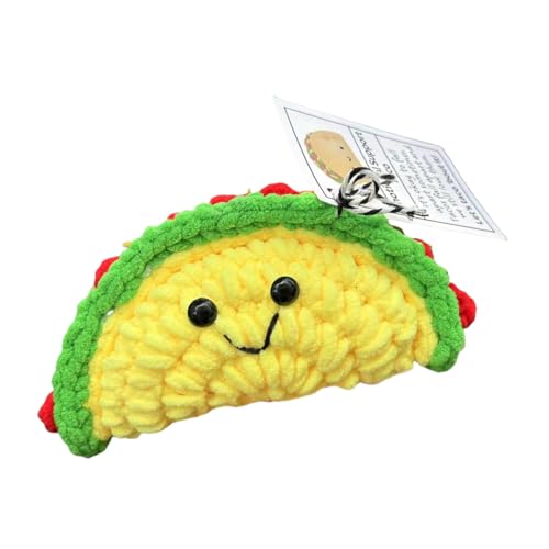 MLWSKERTY Handgefertigte Miniatur Häkel Tacos Puppen Emotional Unterstützend Gestrickt von MLWSKERTY