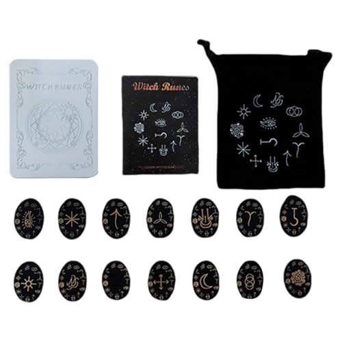MLWSKERTY Holzschnitte Orakles Odivinationen Hexenhellholz Mit Tragetialkasten Für Reisesteine ​​Set von MLWSKERTY