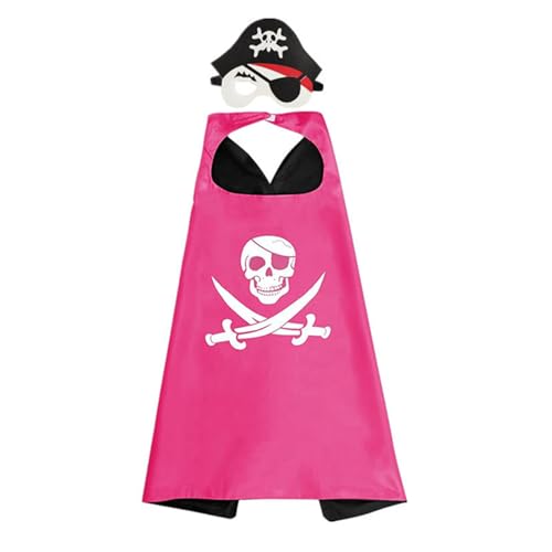 MLWSKERTY Kinder Pirate Cosplay Set Pirate Capes Und Cosplay Maske Für Boy Girl Halloween Cosplay Party Kindergeburtstagsfeier von MLWSKERTY