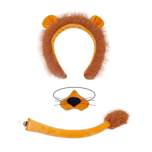 MLWSKERTY Kinder Tierkostüm Set Stirnband Bowtie Animal Paws Handschuhe Plüsch Heck Tierkleid Accessoires Für Halloween Cosplay von MLWSKERTY