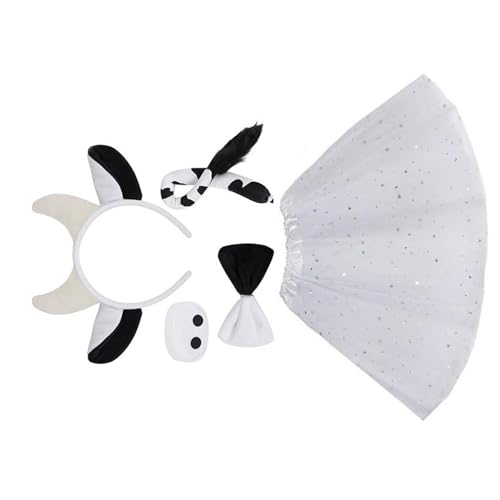 MLWSKERTY Kuh Rollenspiel Outfit Accessoires Halloween Tierkostüm Für Jungen Mädchen Kinder Erwachsene Halloween Geburtstag Cosplay Party von MLWSKERTY