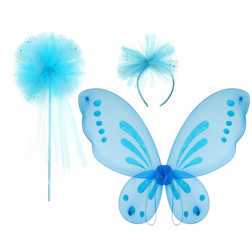 MLWSKERTY Mädchen Schmetterling Flügel Für Kinder Geburtstag Cosplay Halloween Weihnachten Mit Stirnband Und Zauberstab Kinderfeen Dress Up Outfit MLWSKERTY Mädchen Schmetterling Flügel Für Kinder Geburtstag Cosplay Halloween Weihnachten Mit Stirnband Und Zauberstab Kinderfeen Dress Up Outfit von MLWSKERTY