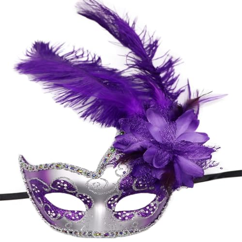 MLWSKERTY Maskerade Maske Halloween Eyemask Masquerade Federmaske Für Carnivals Halloween Kostüm Masquerade Party von MLWSKERTY