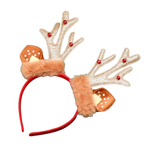 MLWSKERTY Pelzige Stirnbandfoto Requisiten Lustige Stirnband Party Glocken Karaoke Party Haare Hoop Weihnachtsgeweih Für Weihnachtsbühne von MLWSKERTY