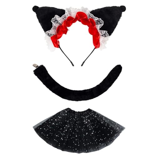 MLWSKERTY Plüsch-Stirnband mit niedlichem Katzen-Design, tolle Kopfbedeckung für tägliche Outfits, Party-Accessoires oder Foto-Requisiten von MLWSKERTY