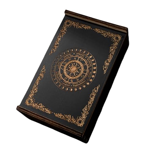 MLWSKERTY Rechteckige Holzkarten Box Tarot Karten Behälter Schmuck Aufbewahrungskoffer Verpackung Karten Spiel Leerer Karten Aufbewahrungskoffer von MLWSKERTY