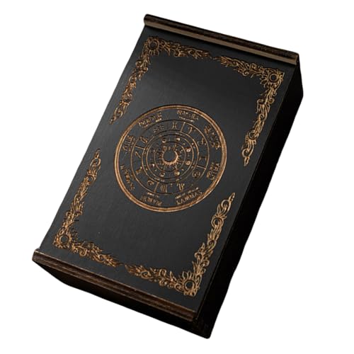 MLWSKERTY Rechteckige Holzkarten Box Tarot Karten Behälter Schmuck Aufbewahrungskoffer Verpackung Karten Spiel Leerer Karten Aufbewahrungskoffer von MLWSKERTY