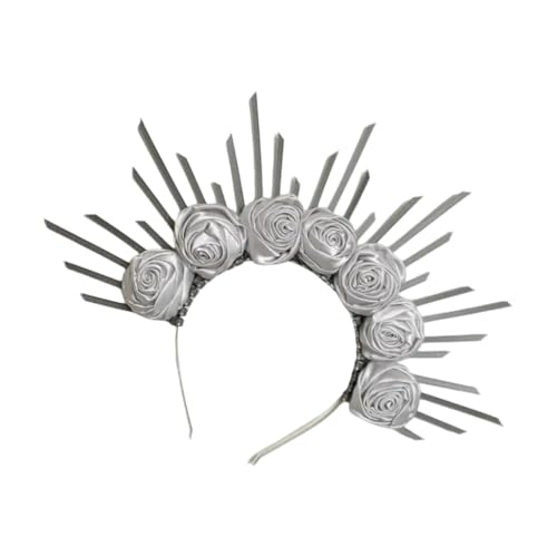 MLWSKERTY Rocker Blume Haarband künstlerische Gothic Kopfbedeckung für Party Cosplay Zubehör für Musik Festivals Nachtclubs Wohnhaus von MLWSKERTY