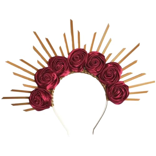 MLWSKERTY Rocker Blume Haarband künstlerische Gothic Kopfbedeckung für Party Cosplay Zubehör für Musik Festivals Nachtclubs Wohnhaus von MLWSKERTY