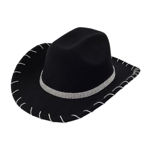 MLWSKERTY Sparkling Crystal Cowboy Hats Belt Für Junggeselle Party Cowboy Hüte Für Schauspieler Schauspielerin MLWSKERTY Sparkling Crystal Cowboy Hats Belt Für Junggeselle Party Cowboy Hüte Für Schauspieler Schauspielerin von MLWSKERTY