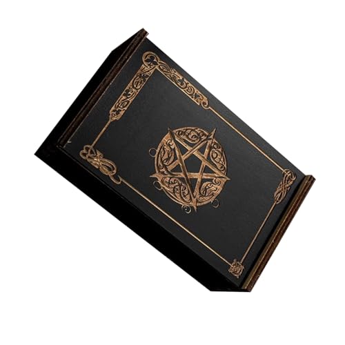 MLWSKERTY Tragbare Holztarotkarten Push Pull Cards Box Geschenke Hülle Wahrsagungskarten Aufbewahrungsbehälter Hexendekoration von MLWSKERTY
