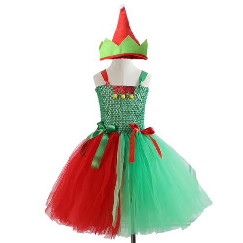 MLWSKERTY Weihnachten Dress Up Outfit Weihnachten Kostüm Accessoires Mit Kleid Und Weihnachtshut Für Mädchen Weihnachten MLWSKERTY Weihnachten Dress Up Outfit Weihnachten Kostüm Accessoires Mit Kleid Und Weihnachtshut Für Mädchen Weihnachten von MLWSKERTY