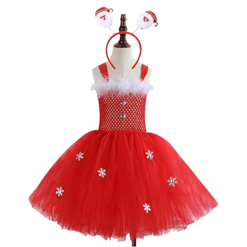 MLWSKERTY Weihnachten Kleider Kostümzubehör Weihnachtskostüm Mit Kleid Weihnachtshut (oder Stirnband) Für Mädchen Weihnachten von MLWSKERTY