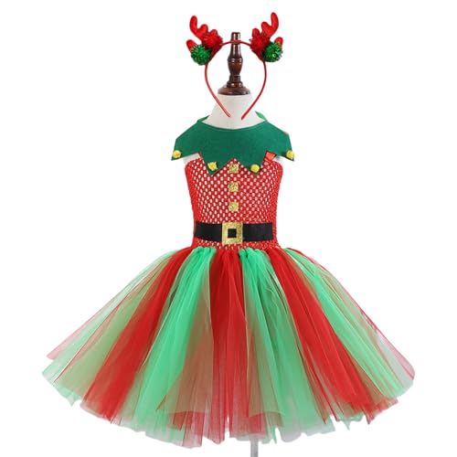 MLWSKERTY Weihnachten Kleider Kostümzubehör Weihnachtskostüm Mit Kleid Weihnachtshut (oder Stirnband) Für Mädchen Weihnachten von MLWSKERTY