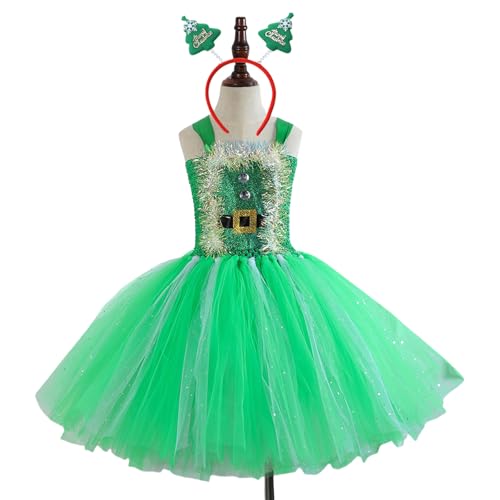 MLWSKERTY Weihnachten Kleider Kostümzubehör Weihnachtskostüm Mit Kleid Weihnachtshut (oder Stirnband) Für Mädchen Weihnachten von MLWSKERTY