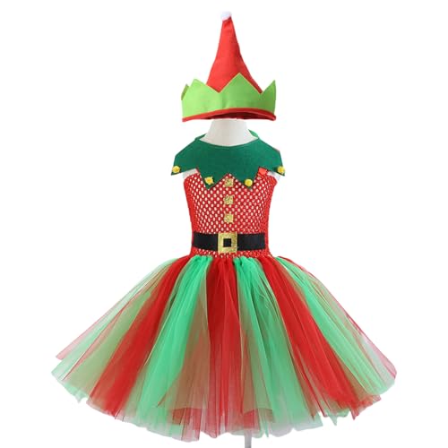 MLWSKERTY Weihnachten Kleider Kostümzubehör Weihnachtskostüm Mit Kleid Weihnachtshut (oder Stirnband) Für Mädchen Weihnachten von MLWSKERTY