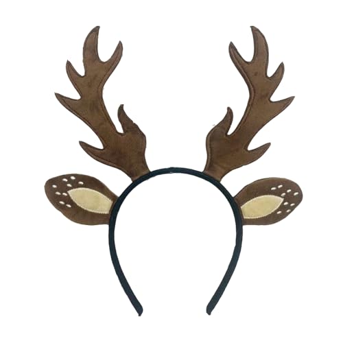 MLWSKERTY Weihnachtshirschkostüm Für Frauen Mädchen Weihnachten Hirsch Ohrstirnband Hirsch Heck Nase Rock Halloween Amimal Outfit Accessoire von MLWSKERTY