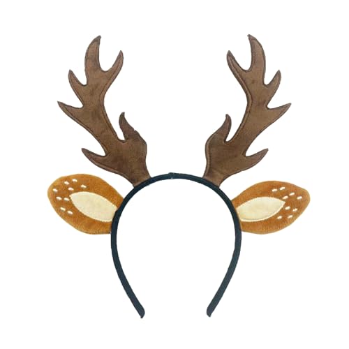 MLWSKERTY Weihnachtshirschkostüm Für Frauen Mädchen Weihnachten Hirsch Ohrstirnband Hirsch Heck Nase Rock Halloween Amimal Outfit Accessoire von MLWSKERTY