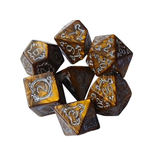 Set Von 7 Dragon Muster Würfeln Für Rollenspiele Spiele Acryl Würfel Für Rollenspielespiele Exquisites Craftsmanships von MLWSKERTY