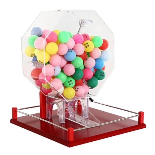 Deluxe Bingo Set, Bunte Lebensloteriemaschine, Ballnummernauswahl, inklusive Bingokäfig, 50/100 Bälle - ideal für große Gruppen, Partys, 100balls-Colorawardball von MLYYYDSS