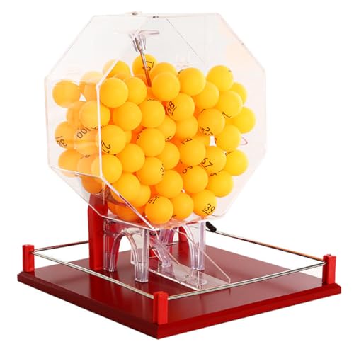 Deluxe Bingo Set, Bunte Lebensloteriemaschine, Ballnummernauswahl, inklusive Bingokäfig, 50/100 Bälle - ideal für große Gruppen, Partys, 100balls-Numberball von MLYYYDSS