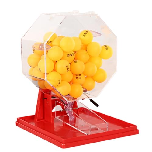 Deluxe Bingo Set, Bunte Lebensloteriemaschine, Ballnummernauswahl, inklusive Bingokäfig, 50/100 Bälle - ideal für große Gruppen, Partys, 50balls Awardball von MLYYYDSS