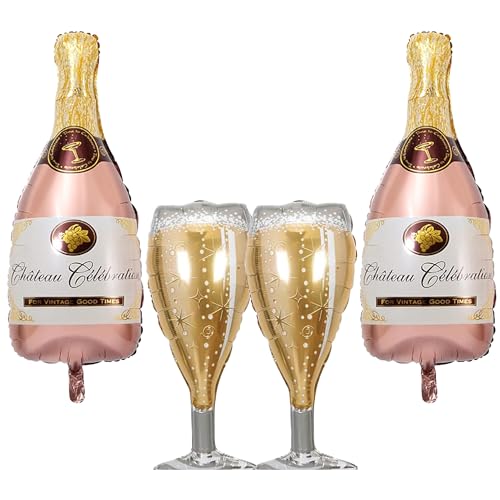 4 Stk Folienballon Champagne mit Helium Gasflasche | XXL-Weinflasche Heliumballon | Sektflaschen Deko | Ideal für Hochzeiten, Geburtstage & Events 4 Stk Folienballon Champagne mit Helium Gasflasche | XXL-Weinflasche Heliumballon | Sektflaschen Deko | Ideal für Hochzeiten, Geburtstage & Events von MLZTINGR