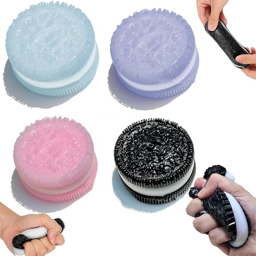 Keks Stressabbauspielzeug | 4 Stück Squishy Keks Spielzeug | Handgemachtes Silikon Keks-Förmiges Stressspielzeug | Keks Squeeze Toys für Entspannung Keks Stressabbauspielzeug | 4 Stück Squishy Keks Spielzeug | Handgemachtes Silikon Keks-Förmiges Stressspielzeug | Keks Squeeze Toys für Entspannung von MLZTINGR