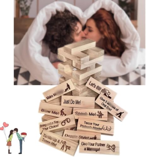 MLZTINGR Lust Tower – Super Freches Spiel für Erwachsene, 48 Teile Paare, Erwachsenen Paare Spieleabend Brettspiele, Holzblöcke mit Wahrheit oder Pflicht Fragen und Herausforderungen MLZTINGR Lust Tower – Super Freches Spiel für Erwachsene, 48 Teile Paare, Erwachsenen Paare Spieleabend Brettspiele, Holzblöcke mit Wahrheit oder Pflicht Fragen und Herausforderungen von MLZTINGR
