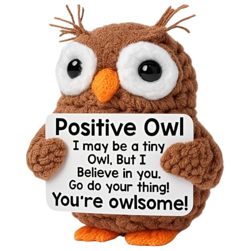 MLZTINGR Lustige Positive Eule | Niedliche Mini-Häkeltiere Woll Eule Gestrickte Puppe mit Inspirierender Affirmationskarte | Neuheit Ermutigungsgeschenk für Kindergeburtstag Partydekoration MLZTINGR Lustige Positive Eule | Niedliche Mini-Häkeltiere Woll Eule Gestrickte Puppe mit Inspirierender Affirmationskarte | Neuheit Ermutigungsgeschenk für Kindergeburtstag Partydekoration von MLZTINGR