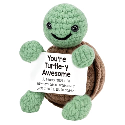 MLZTINGR Lustige Positive Schildkröte | Kreative Häkel-Schildkröte als Glücksgeschenk | Gestrickte Schildkrötenpuppe für Ermutigende Geburtstags-Dekoration & Geschenke MLZTINGR Lustige Positive Schildkröte | Kreative Häkel-Schildkröte als Glücksgeschenk | Gestrickte Schildkrötenpuppe für Ermutigende Geburtstags-Dekoration & Geschenke von MLZTINGR