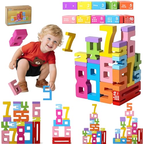 MLZTINGR Pädagogische Holz-Zahlenbausteine – Holz-Ziffer-Bauklötze für Kinder ab 3 Jahren, 1-10 Zahlenspiel, Balancespiel & Wettbewerbsspiel MLZTINGR Pädagogische Holz-Zahlenbausteine – Holz-Ziffer-Bauklötze für Kinder ab 3 Jahren, 1-10 Zahlenspiel, Balancespiel & Wettbewerbsspiel von MLZTINGR