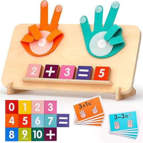 MLZTINGR Pädagogische Holz-Zahlenbausteine – Holz-Ziffer-Bauklötze für Kinder ab 3 Jahren, 1-10 Zahlenspiel, Balancespiel & Wettbewerbsspiel (Fingerspielzeug) von MLZTINGR