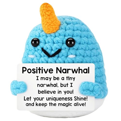 MLZTINGR Positive Häkelhai Delphin | Emotional Support Shark | Hai Gehäkelte Kuscheltiere für Haifischliebhaber zum Stressabbau dekorative Puppenverzierung von MLZTINGR