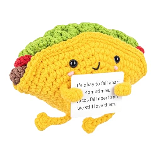 MLZTINGR Taco Gehäkelt – Lustiger Positiver Taco mit Positiver Karte, Aufmunterungsgeschenk, Süße Häkelpuppe als Ermutigungsgeschenk, Perfekt für Freunde, Geburtstagsgeschenk und Heimdekoration MLZTINGR Taco Gehäkelt – Lustiger Positiver Taco mit Positiver Karte, Aufmunterungsgeschenk, Süße Häkelpuppe als Ermutigungsgeschenk, Perfekt für Freunde, Geburtstagsgeschenk und Heimdekoration von MLZTINGR