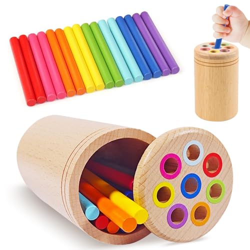 MLZTINGR Pädagogische Holz-Zahlenbausteine – Holz-Ziffer-Bauklötze für Kinder ab 3 Jahren, 1-10 Zahlenspiel, Balancespiel & Wettbewerbsspiel (Klassifizierungseimer) von MLZTINGR