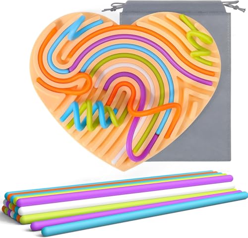 Sinnesaktivitätsbrett Spielzeug in Herzform – Montessori Fidget Spielzeug für Kinder & Erwachsene, Beruhigung bei Angstzuständen, ADHS und Autismus von MLZTINGR