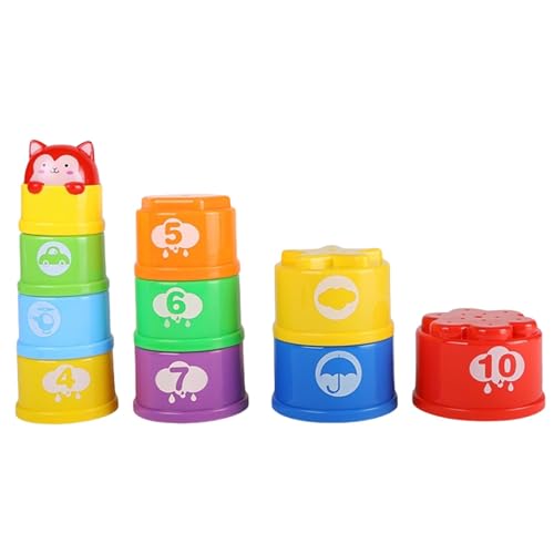 MLqkpwy Musikalisches Spielzeug zum Stapeln, stapelbare Tassen, stapelbare Tassen, Arc-en-en-, tragbare stapelbare Becher, buntes Spielzeug für Zuhause, Kindergarten und die von MLqkpwy