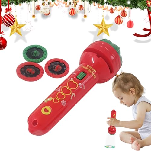 MLqkpwy Taschenlampen-Projektor für Taschenlampen-Projektor – Folien-Projektor mit Weihnachtsmotiven mit 3 Folien, Spielzeug für die frühe Bildung für die kognitive Bildung von MLqkpwy