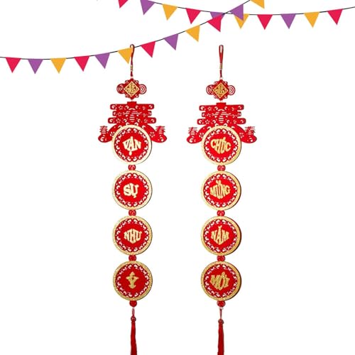 MLqkpwy Vietnamesische Dekorationen für Partys, Vietnamesische Neujahrsdekorationen – Vietnamesische Neujahrsbevorzugungen | Neujahrs-Tischdekoration, Festivaldekoration, Beflockungsstoff für den von MLqkpwy
