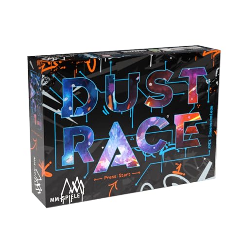MM SPIELE, Dust Race – Rasantes Gesellschaftsspiel mit modularer Rennstrecke und hohem Ärgerfaktor, Für 2–6 Spieler ab 10 Jahren von MM Spiele
