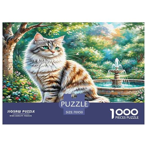 Ägyptische Katze 1000 Teile Tier Puzzles Premium Quality Familienspiel - Home Room Decoration Erwachsene Und Kinder Buntes Spielzeug 70x50cm/1000pcs von MMDASBVPE