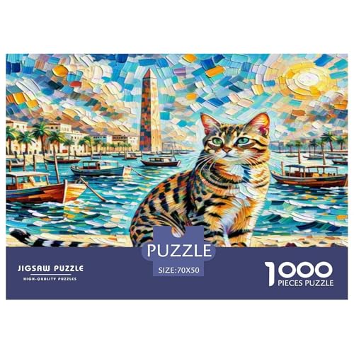 Ägyptische Katze 1000 Teile Tier Puzzles Premium Quality Familienspiel - Home Room Decoration Für Erwachsene, Familien Passen Buntes Spielzeug 70x50cm/1000pcs Ägyptische Katze 1000 Teile Tier Puzzles Premium Quality Familienspiel - Home Room Decoration Für Erwachsene, Familien Passen Buntes Spielzeug 70x50cm/1000pcs von MMDASBVPE