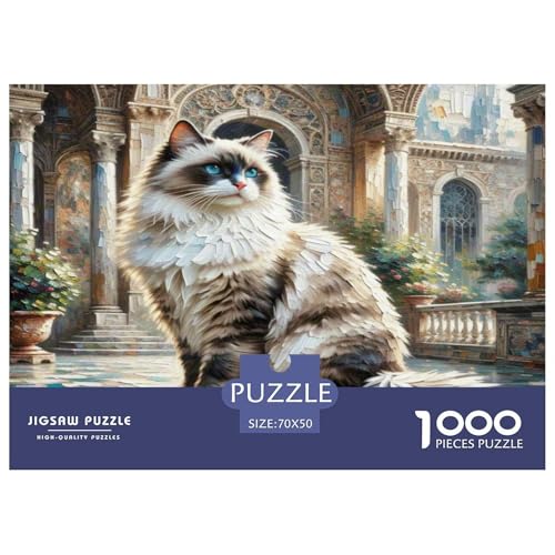 Ägyptische Katze 1000 Teile Tier Puzzles Premium Quality Familienspiel - Home Room Decoration Für Erwachsene Und Kinder Ab 12 Jahren Buntes Spielzeug 70x50cm/1000pcs von MMDASBVPE